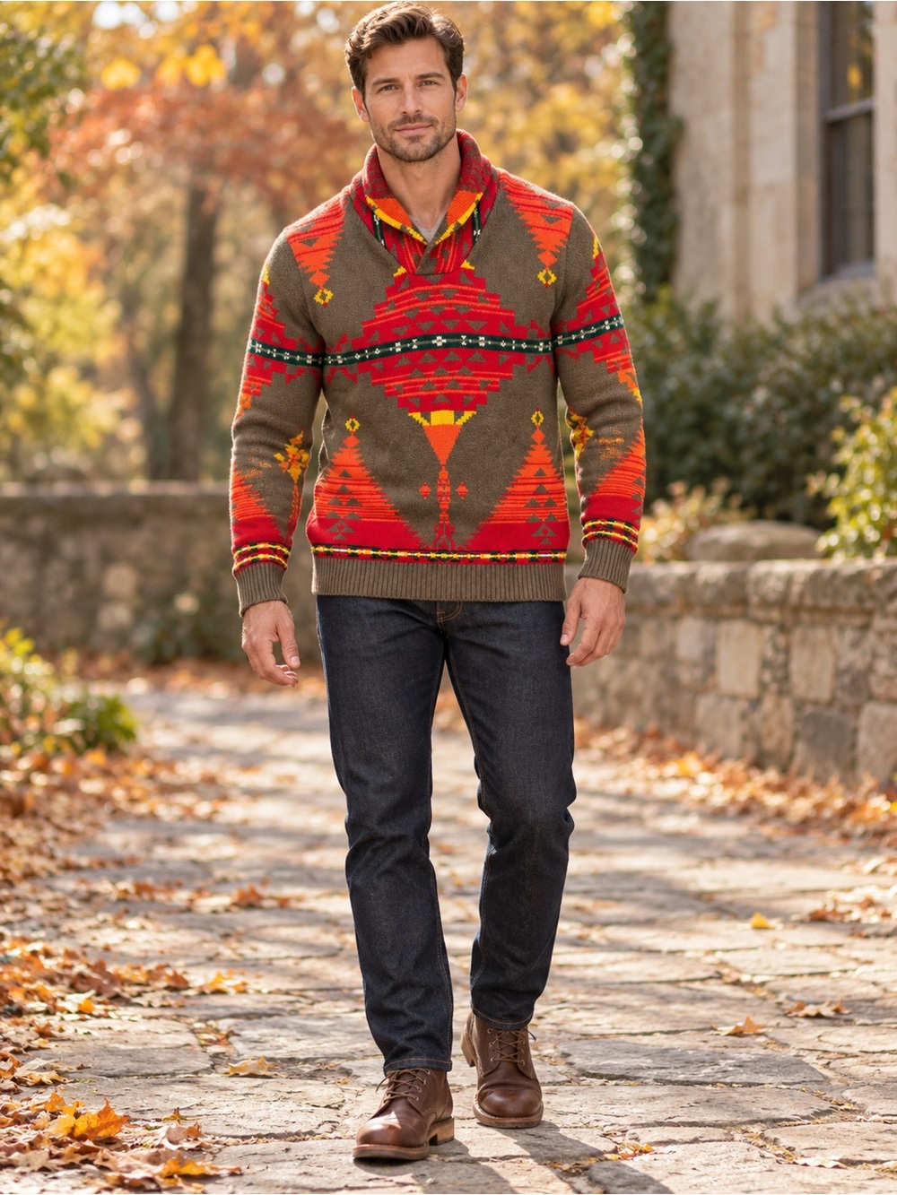 Denim & Supply Ralph Lauren Southwestern Cotton Sweater Men’s L